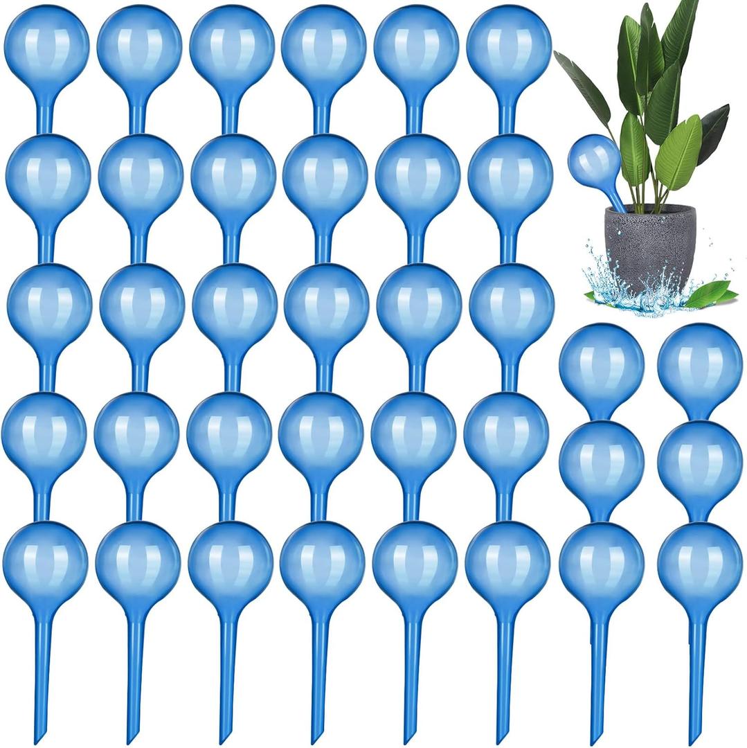 Pinkunn 36 Pcs Plant Watering Globes Plastic Self Watering Bulbs Automatic Plant Watering Devices Self Watering Planter Insert Small Plant Waterer for Garden Indoor and Outdoor Plants Flowers (Blue)