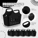 Nuogo 20 Pack Plastic Baskets with Handles Portable Shower Caddy Storage Baskets Reusable Caddy tote Organizer Bin for Bathroom Dorm Communal Showers Kitchen, 10.6" x 6" x 10" (Black)
