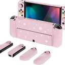 PlayVital AlterGrips Protective Slim Case for Nintendo Switch OLED, Ergonomic Grip Cover for Joycon, Dockable Hard Shell for Switch OLED w/Thumb Grip Caps & Button Caps (Cherry Blossoms Petals)