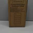 PrepNaturals 5 Pack 30 Oz Glass Meal Prep Containers - Dishwasher Microwave Freezer Oven Safe - Glass Storage Containers with Lids (Multi-Compartment)