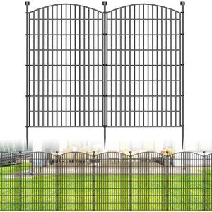 No Dig Decorative Garden Fence 10 Panels, 48 in (H) x 22.6 ft (L), Dog Fence Outdoor for Yard, Rustproof Metal Animal Barrier Ground Stakes Fencing for Garden, Patio, Flower Bed