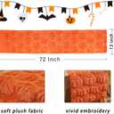 3D Halloween Indoor Decoration Table Runner - White Ghosts Soft Plush Faux Fur Fabric Holiday Home Kitchen Dining Party Table Decor 13x72 Inch Long