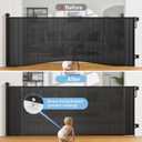 PRObebi Retractable Baby & Dog Gate - Extends to 110" Wide, 34" Tall, for Stairs, Doorways, Hallways, Outdoor, Deck, Porch
