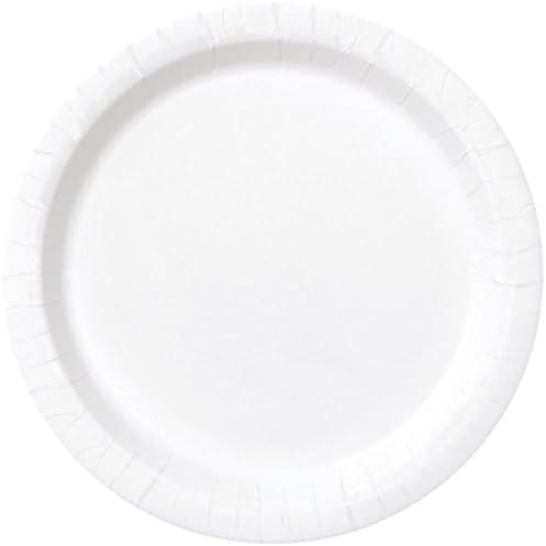 White Solid Round Dessert Paper Plates - 7" (20 Pcs) - Vibrant Party Plates for Appetizing Treats - Perfect for Birthdays & Events 2 Pack
