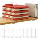 HBlife 10 Pack Clear Shelf Dividers, Vertical Purse Organizer for Closet Perfect for Sweater, Shirts, Handbags in Bedroom and Kitchen, Adjustable Acrylic Bookshelf for Organization