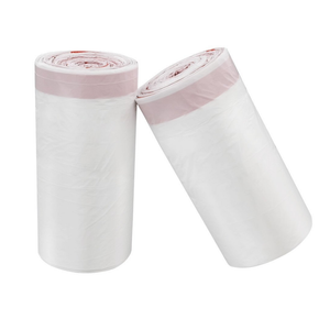 30 Gallon Drawstring Trash bags, White, 130 Counts