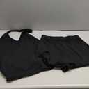 Panadila Womens Summer Two Piece Sets Beach Vacation Outfits Halter Neck Tank Top and Shorts Set Knit Lounge Clothes (Large, Black)