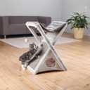 TRIXIE Miguel Fold and Store Cat Hammock, Indoor Cat Furniture with Dangling Toys, Scratching Pad, and Cave, Taupe/Light Gray