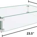 Fire Pit Wind Guard, 23.5"x11.5"x6" Glass Wind Guard for Fire Pit Square Table, Made of Clear Tempered Glass, Set with Assembly Instructions, Easy to Install