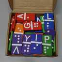 38 Pcs Braille Alphabet and Number Tiles Wood Raised Dots Alphabet and Numbers Punctuation Educational Tool for Blind Visually Impaired, Teaching Aid for Blind Gifts