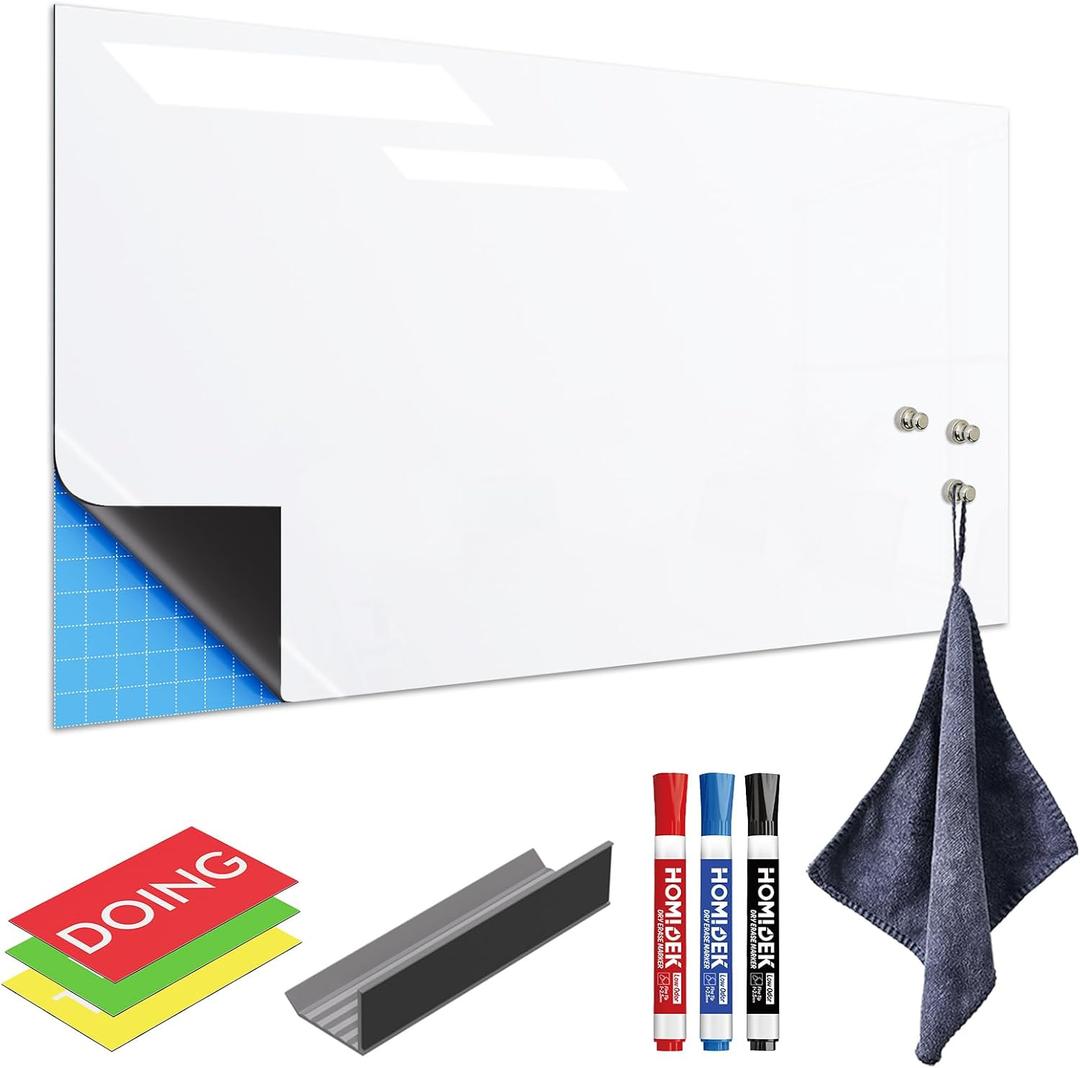 Adhesive Backing Magnetic Whiteboard Contact Paper - 12" x 18" Peel and Stick Dry Erase Board Sticker - Magnetic Wall Decal Wallpaper for Any Smooth Surface, Office, Home, Classroom, Playroom