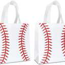 C L cooper life 12pcs Baseball Party Gift Treat Bags with Handles Baseball Theme Non-Woven Grocery Shopping Bags for Sports Birthday Party Baby Shower Supplies