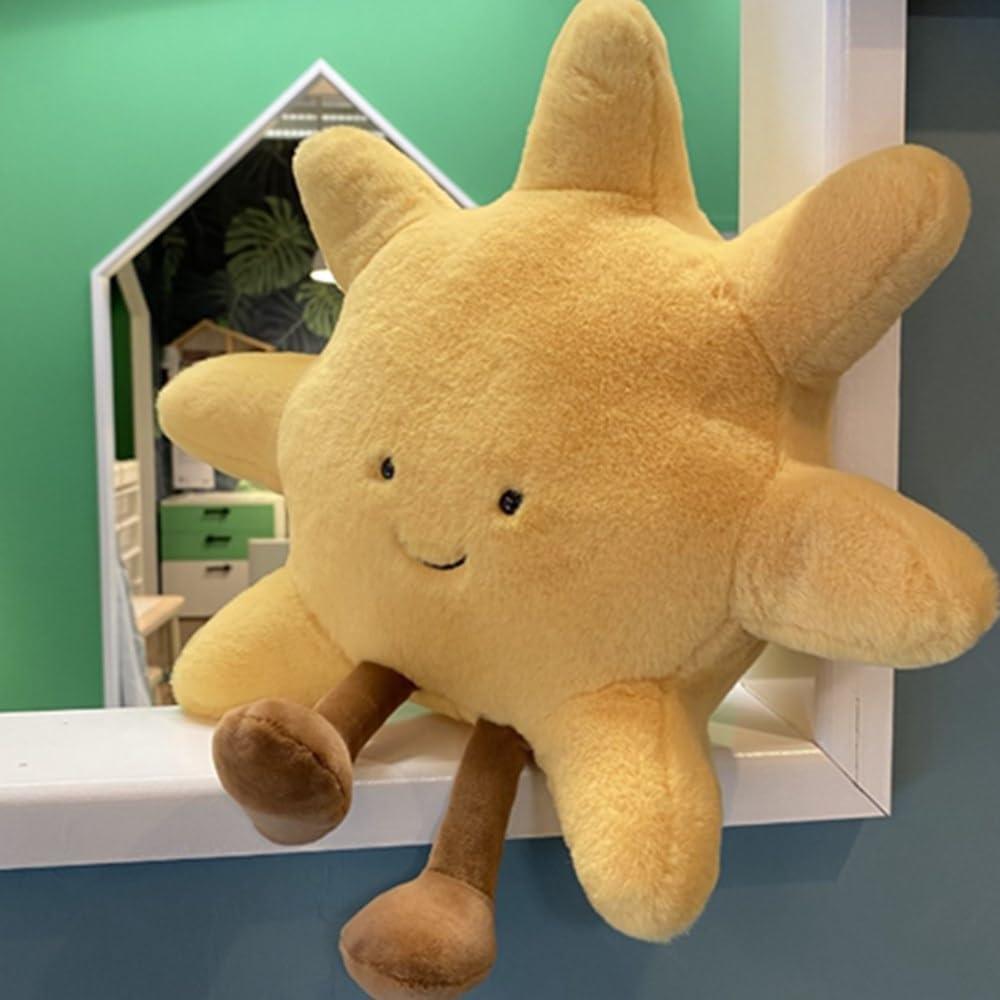 Amuseable Sun Moon Plush Toy,Soft Sun Plush Stuffed Toy, Bedside Sofa Pillows, Used for Home Decoration as Birthday Gifts for Children and Girls (Sun)