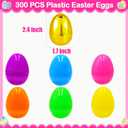 300 PCS 2.4" Fillable Plastic Easter Eggs with 6 Golden Eggs, Empty Colorful Eggs for Kids Easter Hunt Classroom Rewards Basket Stuffers Easter Party Favors