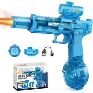 Automatic Electric Water Gun for Adults and Kids, Blue with LED Lights