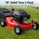 10-Inch 4.10/3.50-4 Tire and Wheel Flat Free, Heavy Duty Solid Replacement Tire with 5/8" Bearings, for Wheelbarrows Hand Trucks Dollies Trolleys Generators, (2-Pack) (Gray)