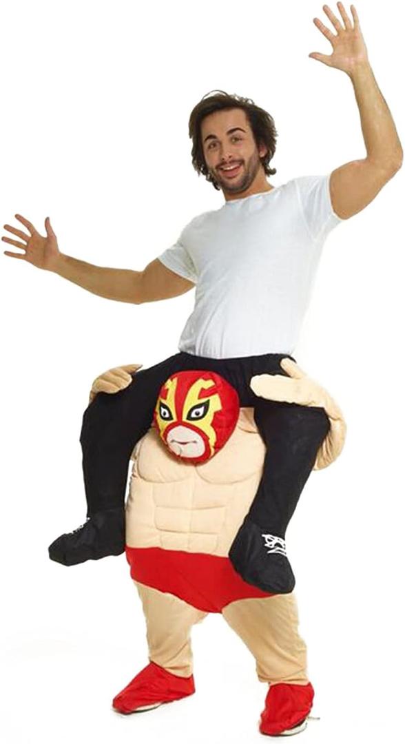 Morph Costumes Adults Piggyback Funny Characters Ride on Halloween Costumes for Adults (Beige and Red), One Size