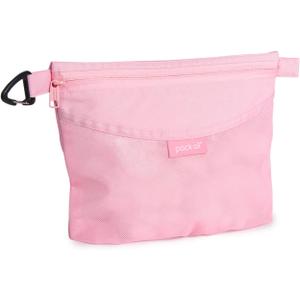 pack all Water-resistant Material Zipper Pouch, Mesh Zipper Bags for Storage, Travel, Office (Pink, Medium)