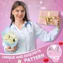 24 Pcs Nurses Gift Folding Fan Nurse Appreciation Gifts 7.87" Round Portable Handheld Fan with Handles Motivational Thank You Gifts for Nurses Week Party Graduation (Pink)