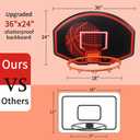 Large Wall Mounted Basketball Hoop, 36"x24" Shatter-Proof Backboard with 18" Rim & Anti-Tear Net, Indoor Outdoor Basketball Hoop for Family Fun with Kids Adults