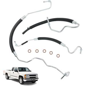 Power Steering Pressure Hose Diesel Return Hydroboost Compatible for Sierra Silverado 2500 3500 2001-2006 6.6L V8 Turbo 2001-2006 Replace OE Part#3401260 3401271 3401941 365453 358980