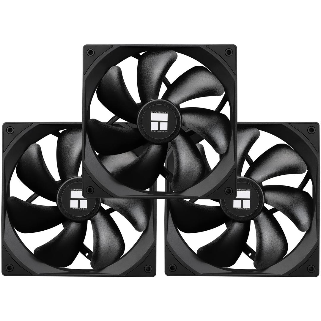 Thermalright TLC14C X3 CPU Fan, SFDB Bearing Case Fan with 4PWM Control, Low Noise PC Fan, 140mm Computer Chassis, CPU Cooler Black(3Pack)