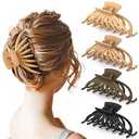OPAUL Hair Clips for Thick Hair, 4 Pack - Extra Large Hair Claw Clips for Women, 4.75" Hair Accessories for Women Girls Gifts, Neutral 4 Colors: Blonde, Caramel, Chestnut, Black