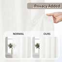 White Pinch Pleated Sheer Curtains 90 Inches Long, Textured Window Treatments Curtain for Bedroom/Living Room 42x90 Inch 2 Panels Back Tab Rod Pocket