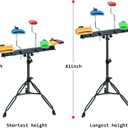 MUSCELL Jam Block Set Percussion Stand - Complete with Heavy Duty Mounting Bracket and Stand Included, 6 Different Coloured Jam Blocks Ideal for Professional Band, Beginners and Adults
