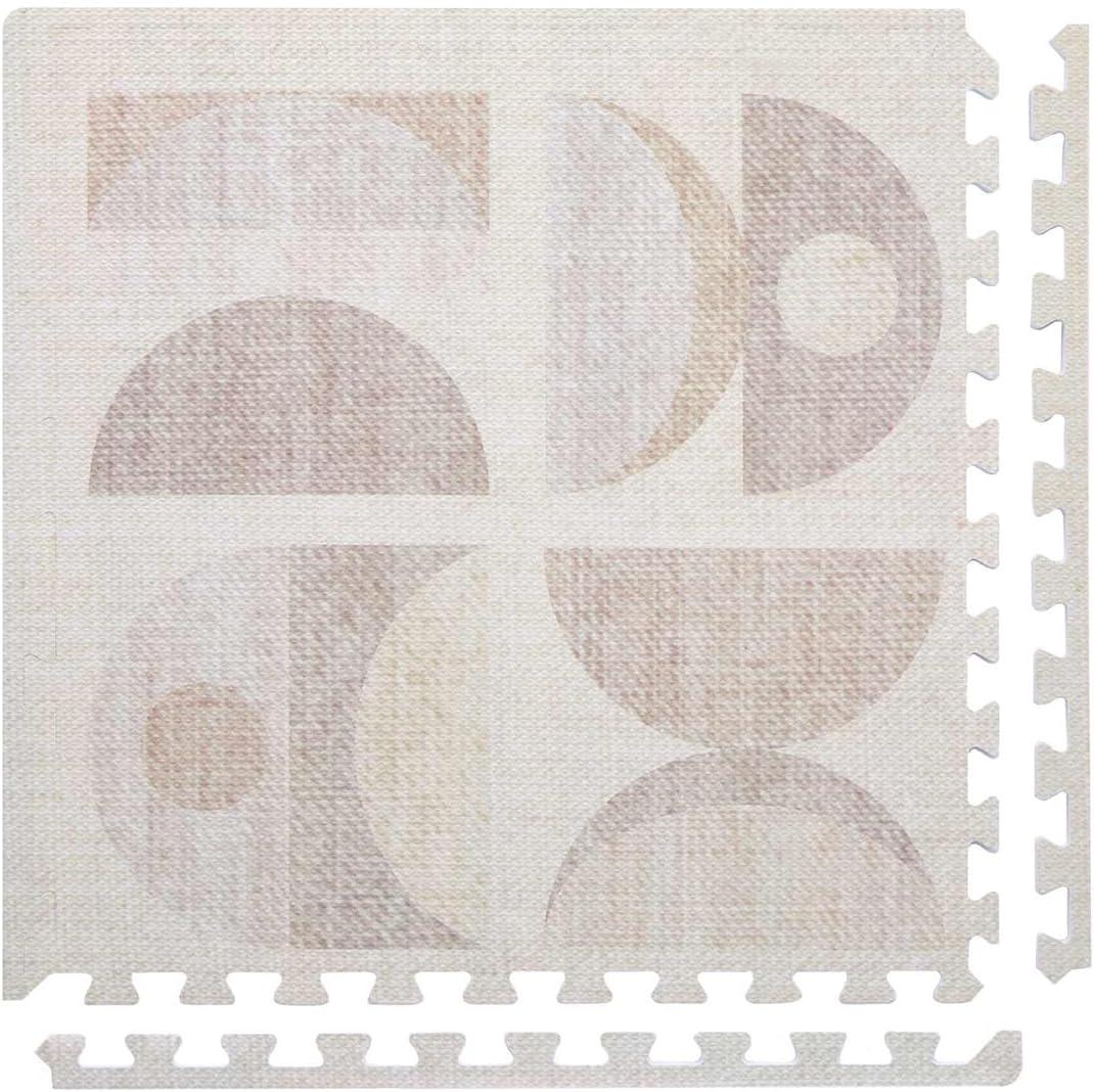 Baby Play Mat  4x8 Sandstone Luna  Set of 8 Tiles  Cushioned EVA Foam Play Mat for Floor, Soft Interlocking Baby Crawling Mats for Hard Floors