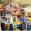 Windyun 50 Pcs Reusable Tote Bag Bulk 8 x 4 x 10 Inch Non Woven Shopping Bag with Handle Christmas Reusable Grocery Gift Tote (Black)