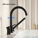 Deck Mount Tub Faucet Black with Sprayer High Flow Bathtub Faucets Brass Tub Filler Bathroom Faucets with Handeld Shower Mounted Roman