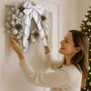 Yungyan Velvet Ribbons with Gold Edge Felt Ribbon Gift Bow Wrapping Ribbon for Handmade, Home Decor, Gift Wrapping, Wreath DIY Crafts, Christmas Tree (2.5 Inch X 35 Yards,White)