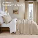 EVERGRACEHOME Stonewashed Cotton Quilt Set King Size, Ultra Soft Oversized Bedspread Coverlet Set, Lightweight Crinkle Box Stitch Bedding Sets for All Season, with 2 Shams, Flax Beige