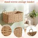 3 Piece Wall Hanging Baskets for Organizing Paper Rope Woven Baskets Sets Boho Style Storage Bins for Fruits Vegetable Kitchen Storage Farmhouse Wall Decor Housewarming Gifts