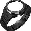 BMT GA2100 Watch Band Case Mod Kit, Stainless Steel Strap Bezel Replacement Accessories Frosted Surface Compatible with Men's Watches G-Shock GA-2100/GA-2110/GA-B2100
