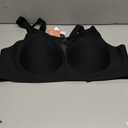 INNERSY Womens Plus Size Wireless & Seamless Supportive Full Coverage Bras Push Up No Underwire Bra for Everyday Comfort (Black, 1XL)