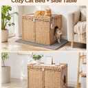 Large Cat Litter Box Enclosure Furniture, Hidden Handwoven Rattan
PE Rattan, Kitty Cabinet Included Enlarged Litter Mat, Soft Pad, S-Hook, Scoop, Spacious Interior, Metal Frame, Easy-Clean