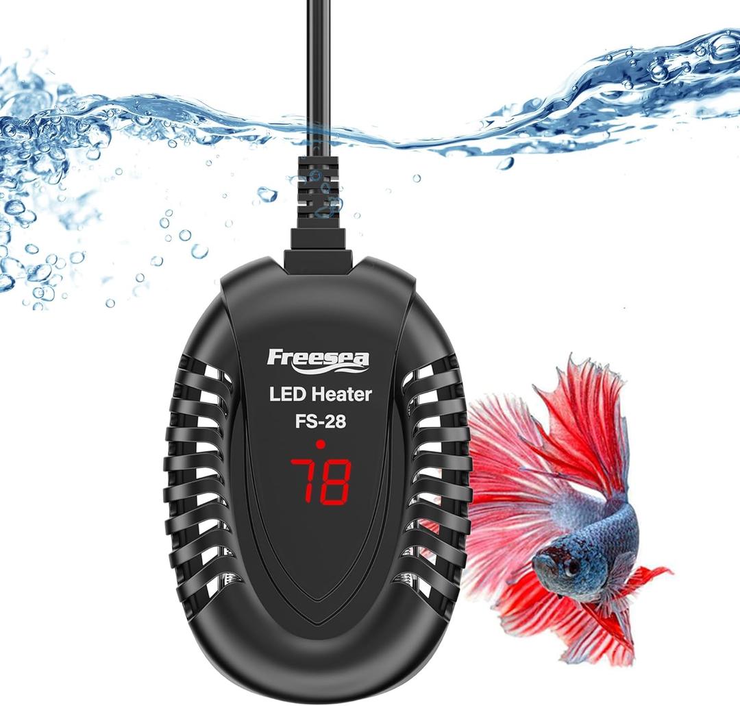 FREESEA Aquarium Fish Tank Heater: 100W Small Submersible Turtle Heater with Adjustable Temperature External Controller for Betta | Saltwater | Freshwater | 10-20 Gallon