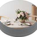 Muzilife 12" Round Mirror Candle Plate Set, 2 mm Circle Tables Mirror Trays - Box of 12 Glass Candle Plate Set for Table Wedding Centerpieces, Party, Festivals Decor