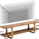 HollyHOME Bamboo TV Stand with Storage for TVs up to 65'', Modern Entertainment Center with 2 Open Shelf, Accent TV Media Console Table for Living Room, Bedroom, 55"(L), Walnut, Onesize