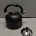 SUSTEAS Tea Kettle - 3.17QT Whistling Kettle with Ergonomic Handle - Premium Stainless Steel Tea Pots for Stove Top, Chic Vintage Teapot with Composite Base, Work for All Stovetops (Black)