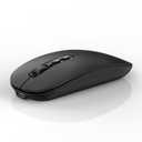 Bluetooth Wireless Mouse, Rechargeable Multi-Device(Tri-Mode: BT1/BT2+2.4G) Computer Mice with USB Receiver, Slim Silent Mouse for Laptop/MacBook/Chromebook/Surface Pro/iPad Pro (Black)