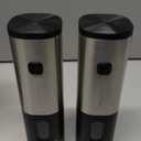 Rechargeable Electric Salt and Pepper Grinder Set with Charging Base, DERGUAM Stainless Steel Pepper Grinder with Adjustable Coarseness and Led Light