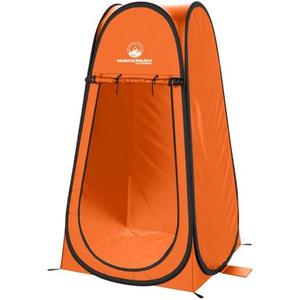 Wakeman Pop Up Changing Tent, 3.3 x 3.3 x 6.2ft, Camping Shower Tent for Portable Toilet Stall or Dressing Room with Carry Bag for Camping, Beach, or Tailgate, Polyester, Orange