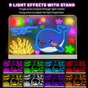 Upgrade LED Drawing Board, Washable Light Up Doodle Board, Acrylic Dry Erase Note Board, led Note Board with Colors, Tracing Pages, with Stand, Markers, Spray Bottle, for Kids Girls Boys Teens