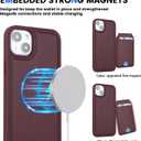for iPhone 15 Plus Wallet Case magsafe Compatible with Card Holder for Women Men 2 in 1 Detachable Magnetic Shockproof Phone case Stand Leather Credit Card Slots-Wine Red