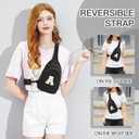 Birthday Gifts for 7 8 9 10 11 12 13 Year Old Girls Small Initial Sling Bag Cross Body Bag Fanny Pack for Girls (Black)