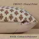 DFXSZ Floral Pillow Covers 20x20 Set of 2 Light Brown Block Print Decor Throw Pillow Covers Decorative for Vintage Modern Neutral Accent Farmhouse Rustic Sofa Bed Cushion Decor TH157C20