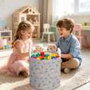 2 x Pink Rose Kids Laundry Basket Foldable Hamper with Handles, 13.8" x 15.8"